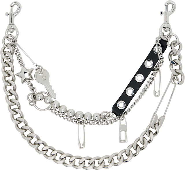 Marc Jacobs: Silver 'The Grommet Charm Chain' Shoulder Strap
