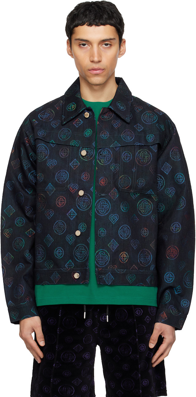 Casablanca: Navy Heatmap Denim Jacket | SSENSE