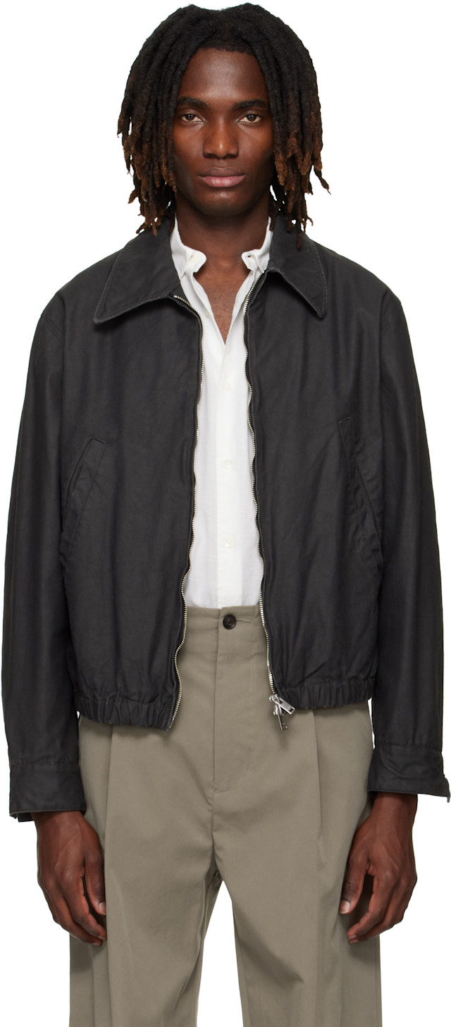 YOKE: Black Coating Cotton Drizzler Jacket | SSENSE