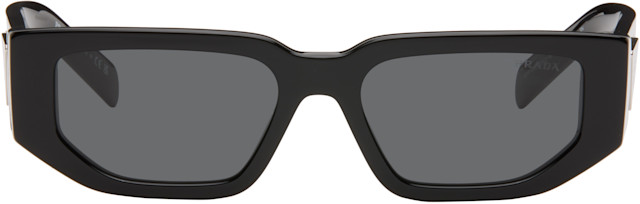 Prada Eyewear: Black Triangle Logo Sunglasses | SSENSE