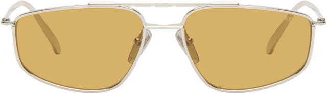 【期間限定値下げ】正規店購入！PRADA サングラス アビエーター 2025 Prada Eyewear: Silver Aviator Sunglasses | SSENSE