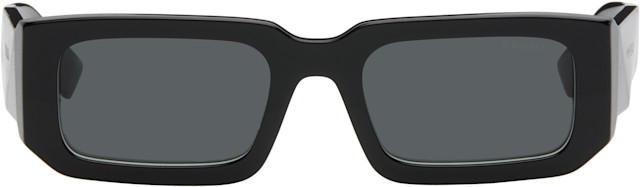 Prada Eyewear: Black Square Acetate Chunky Sunglasses | SSENSE
