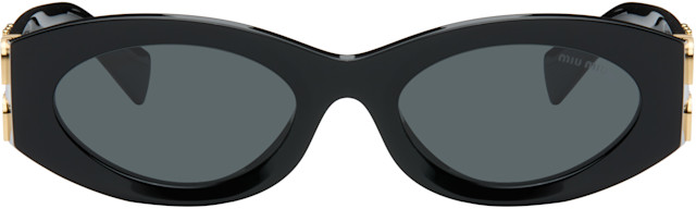 【MIU MIU】Glimpse Sunglasses BLACK MIU MIU Glimpse oval-frame acetate sunglasses | NET-A-PORTER