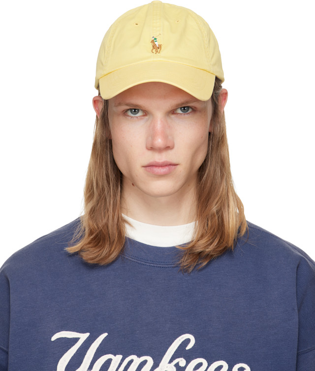 Polo Ralph Lauren: Yellow Stretch-Cotton Twill Ball Cap | SSENSE
