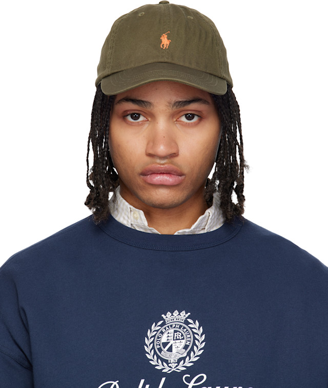 RalphLauren 毛針　キャップ Polo Ralph Lauren: Khaki 'The Iconic' Cotton Chino Ball Cap | SSENSE