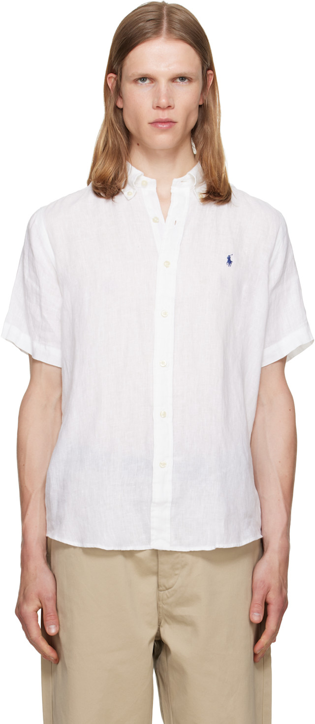 Polo Ralph Lauren: White Classic Fit Linen Shirt | SSENSE Canada