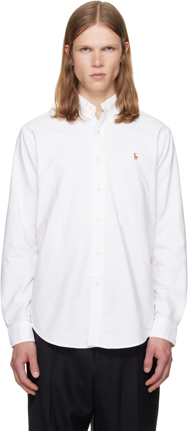 トップス pedestalpolo Polo Ralph Lauren: White 'The Iconic Oxford' Shirt | SSENSE Canada