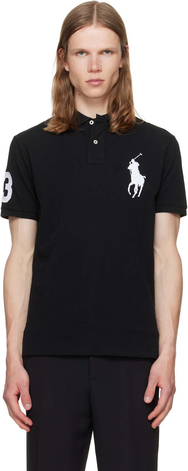 Polo Ralph Lauren: ブラック Big Pony メッシュ ポロシャツ | SSENSE 日本