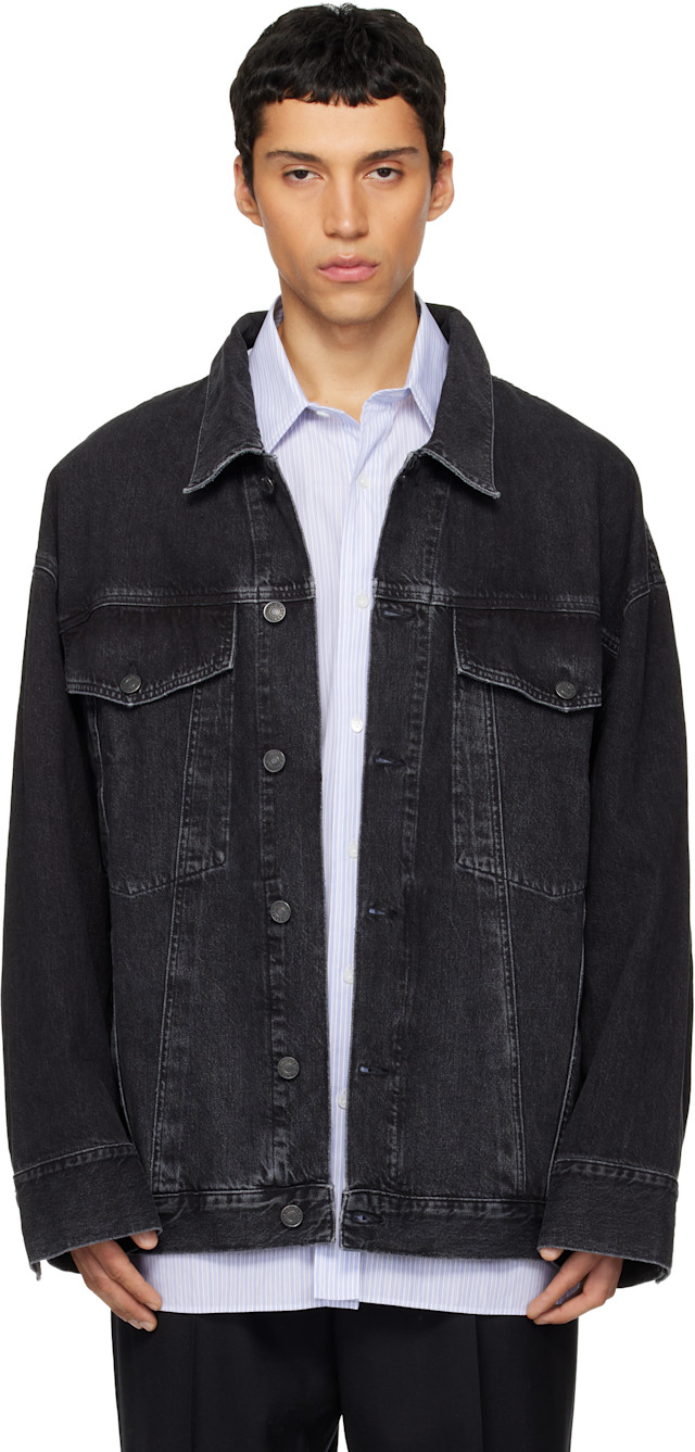 AGOLDE: Black Wayne Denim Jacket | SSENSE Canada