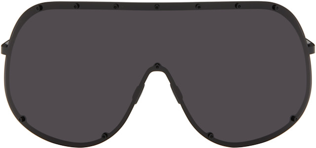 Rick Owens: Black Temple Shield Sunglasses | SSENSE Canada
