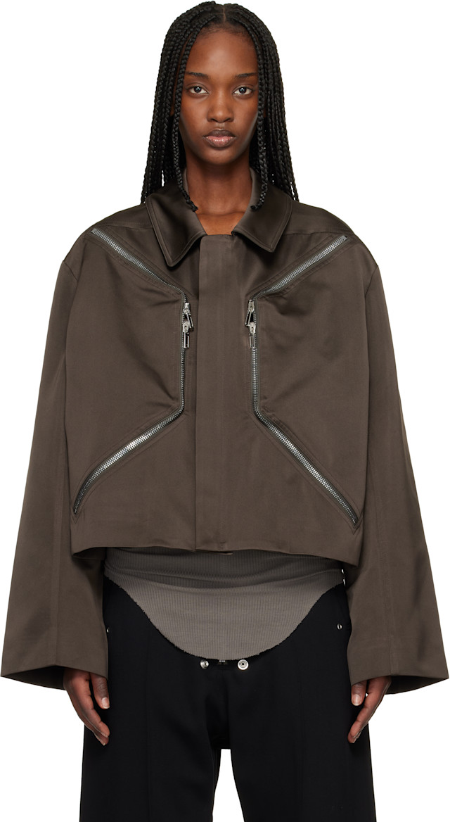 Rick Owens: Gray Temple Heizer Mac Jacket | SSENSE
