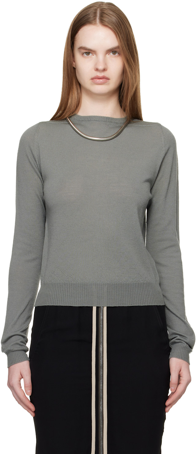 Rick Owens: Khaki Temple Biker Level Sweater | SSENSE