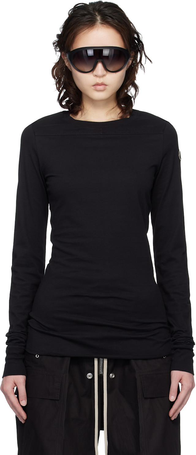 Rick Owens: Moncler + Rick Owens ブラック Girder 長袖Tシャツ