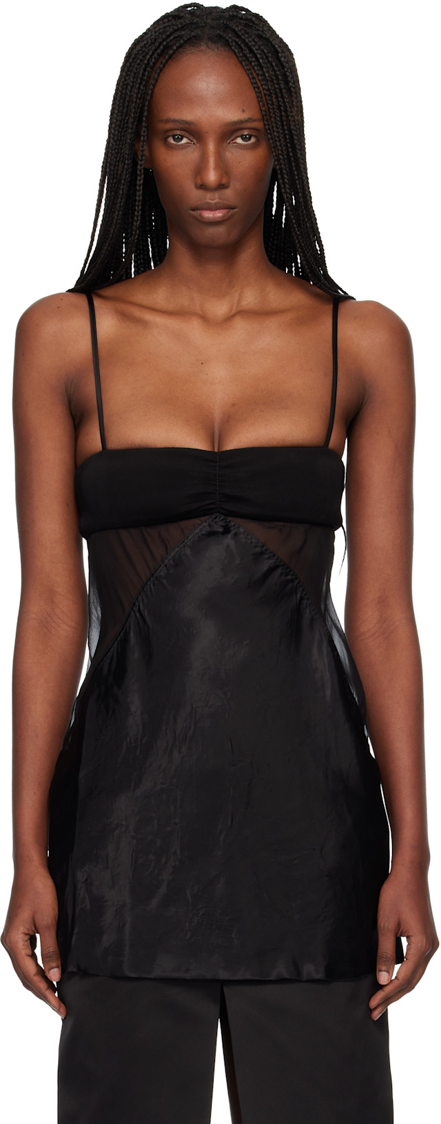 Rick Owens: Black Temple Combo Slip Top | SSENSE