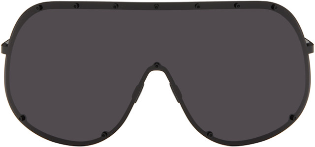 Rick Owens: Black Temple Shield Sunglasses | SSENSE Canada