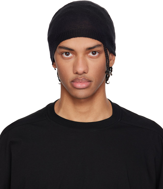 カシミヤのリック・オウエンスのビーニー RICK OWENS beanie RICK OWENS - 【25SS】 リブ ビーニー ニット帽 / RIBBED BEANIE
