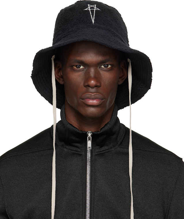 Rick Owens: Black Temple Beach Hat | SSENSE