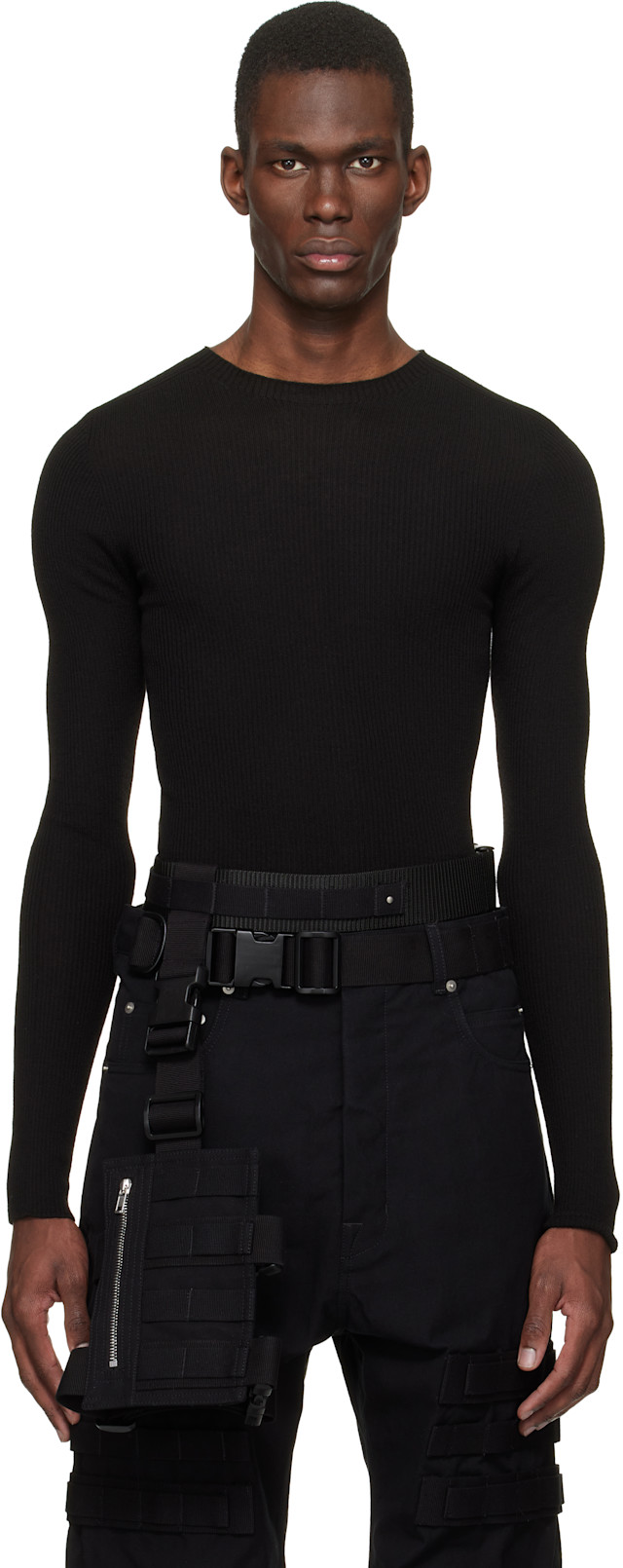 Rick Owens: Black Temple Blixa Harness | SSENSE