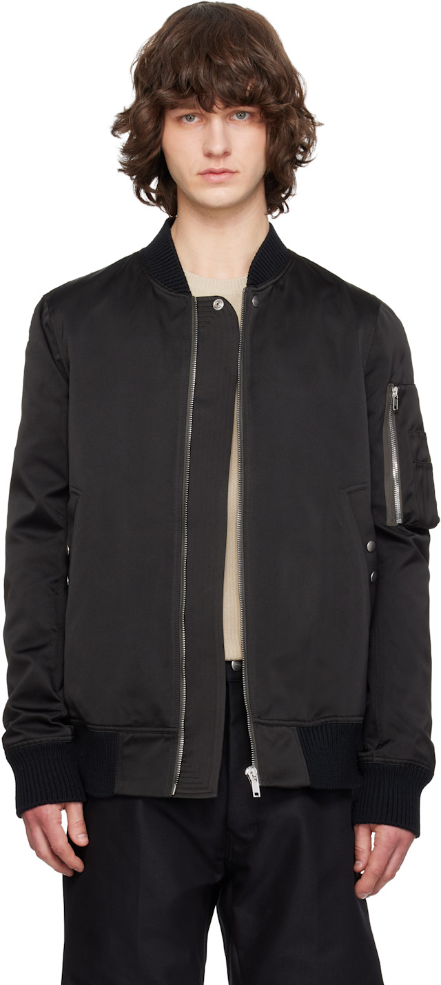 Rick Owens: Black Temple Classic Flight Bomber Jacket | SSENSE