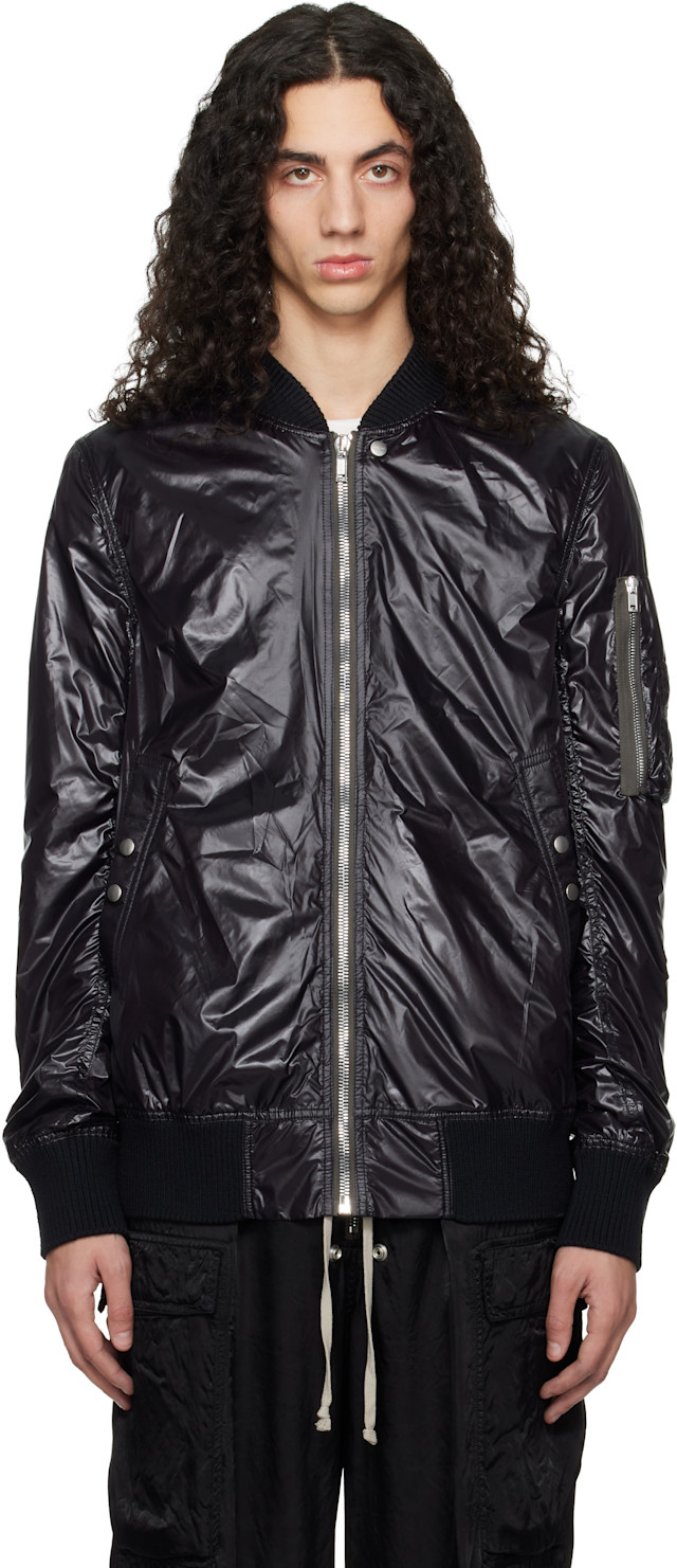 Rick Owens: Black Temple Classic Flight Bomber Jacket | SSENSE