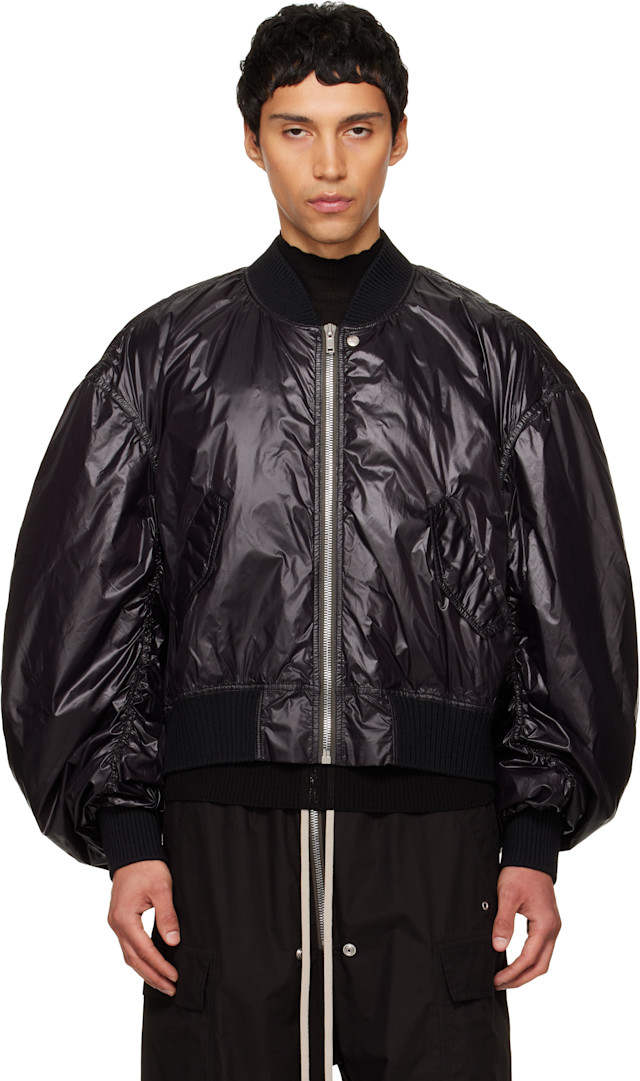 Rick Owens: ブラック Temple Secchia Flight ボンバージャケット