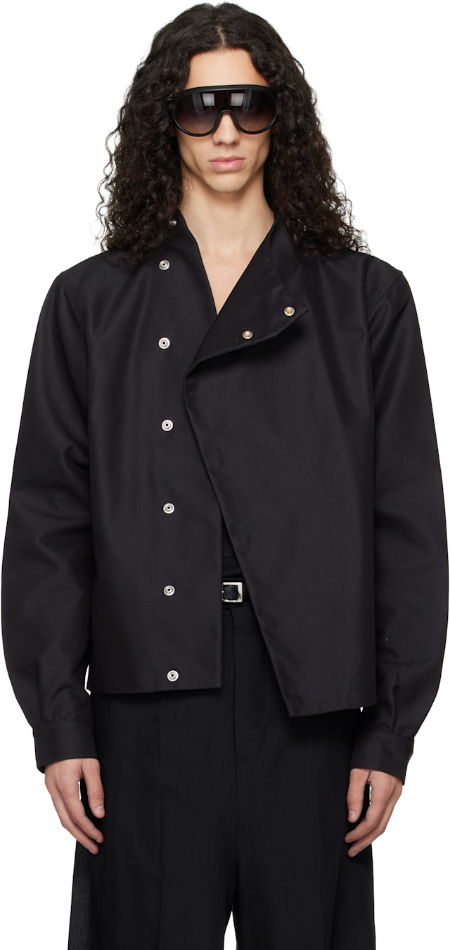 Rick Owens: Black Temple LPM Jacket | SSENSE