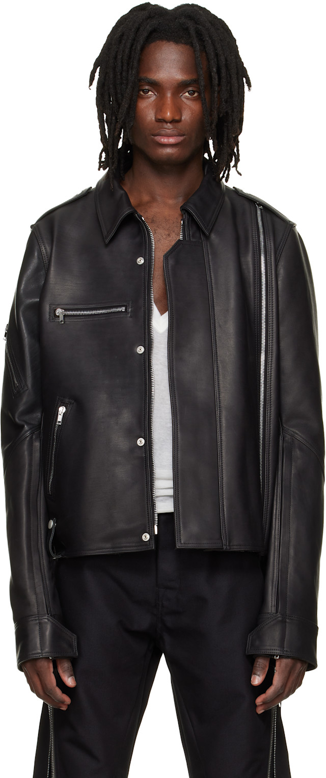 Rick Owens 10AW レザージャケット黒 XS Rick Owens クラシックカラー レザージャケット | ブラック | FARFETCH JP