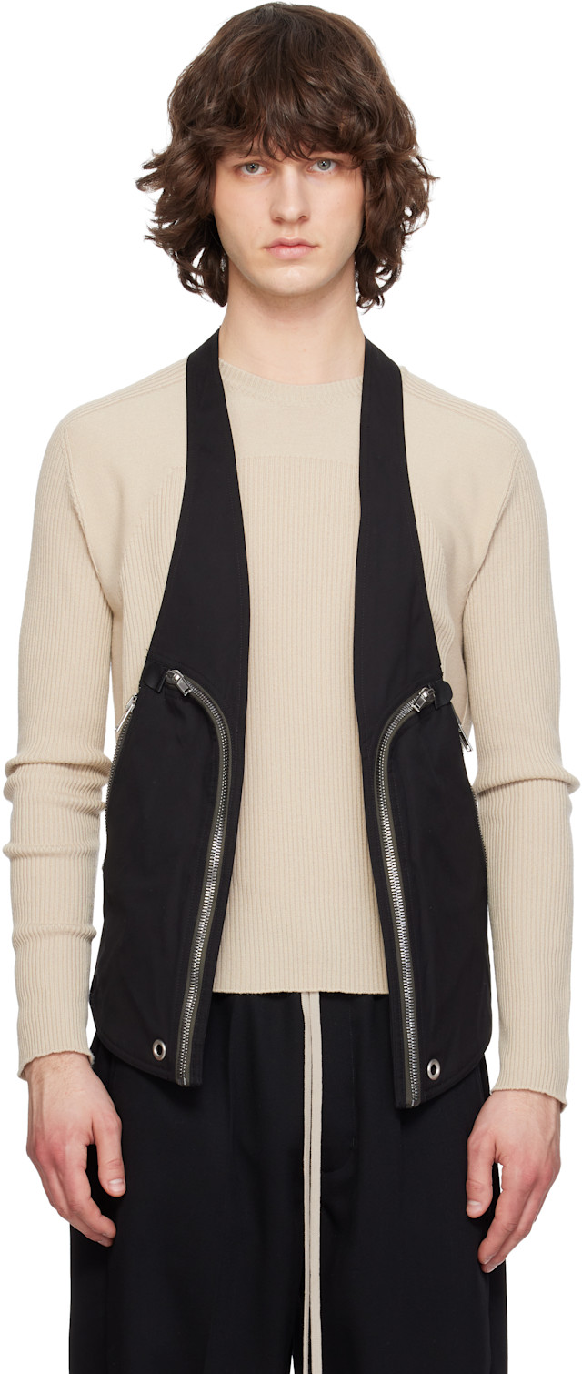 rick owens BAUHAUS VEST サイズ50 Rick Owens: Black Temple Bauhaus Vest | SSENSE
