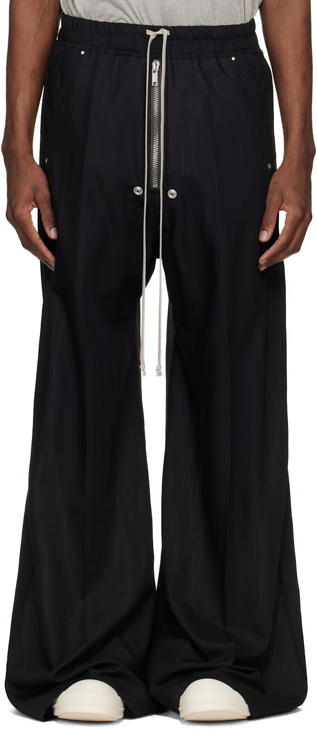 Rick Owens: Black Temple Wide Bela Trousers | SSENSE