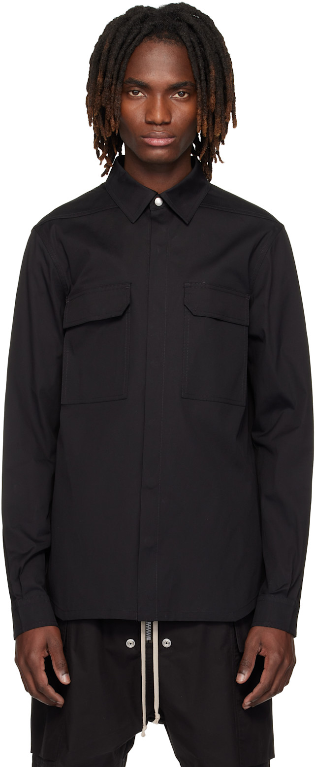 Rick Owens: Black Temple Outershirt | SSENSE