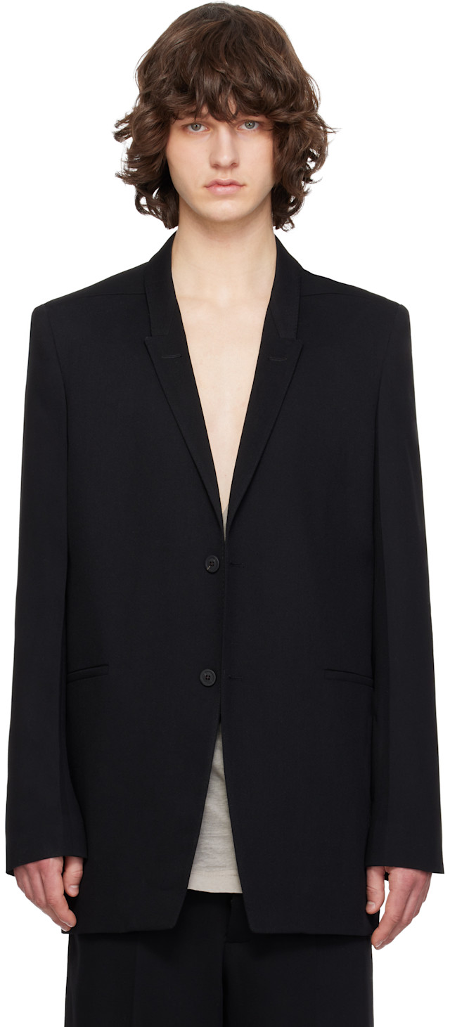 Rick Owens テーラードジャケット メンズ Rick Owens: ブラック Temple Concordian テーラードジャケット
