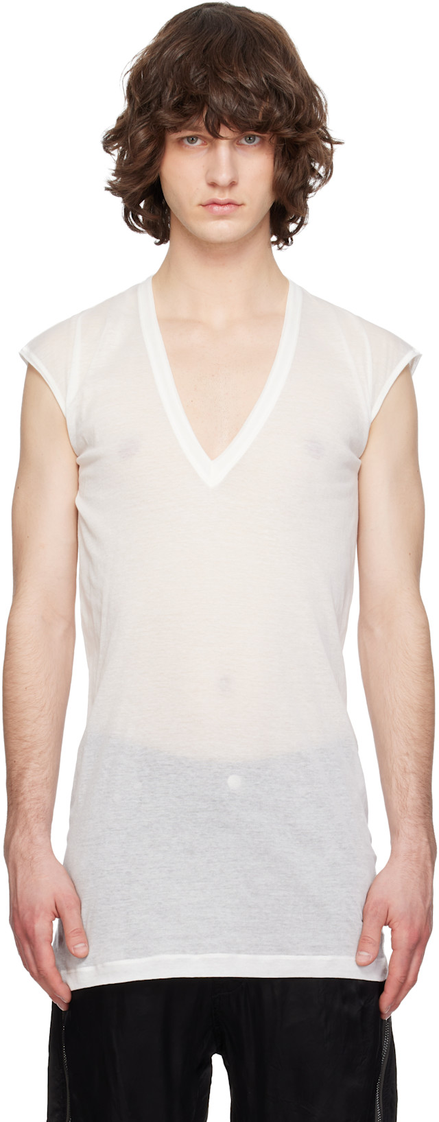 Rick Owens 24FW /DEEP V SL Tシャツ/Mサイズ rick-owens-off-white-temple-
