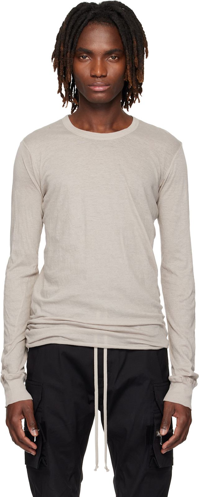Rick Owens: Off-White Temple Basic LS T-shirt | SSENSE