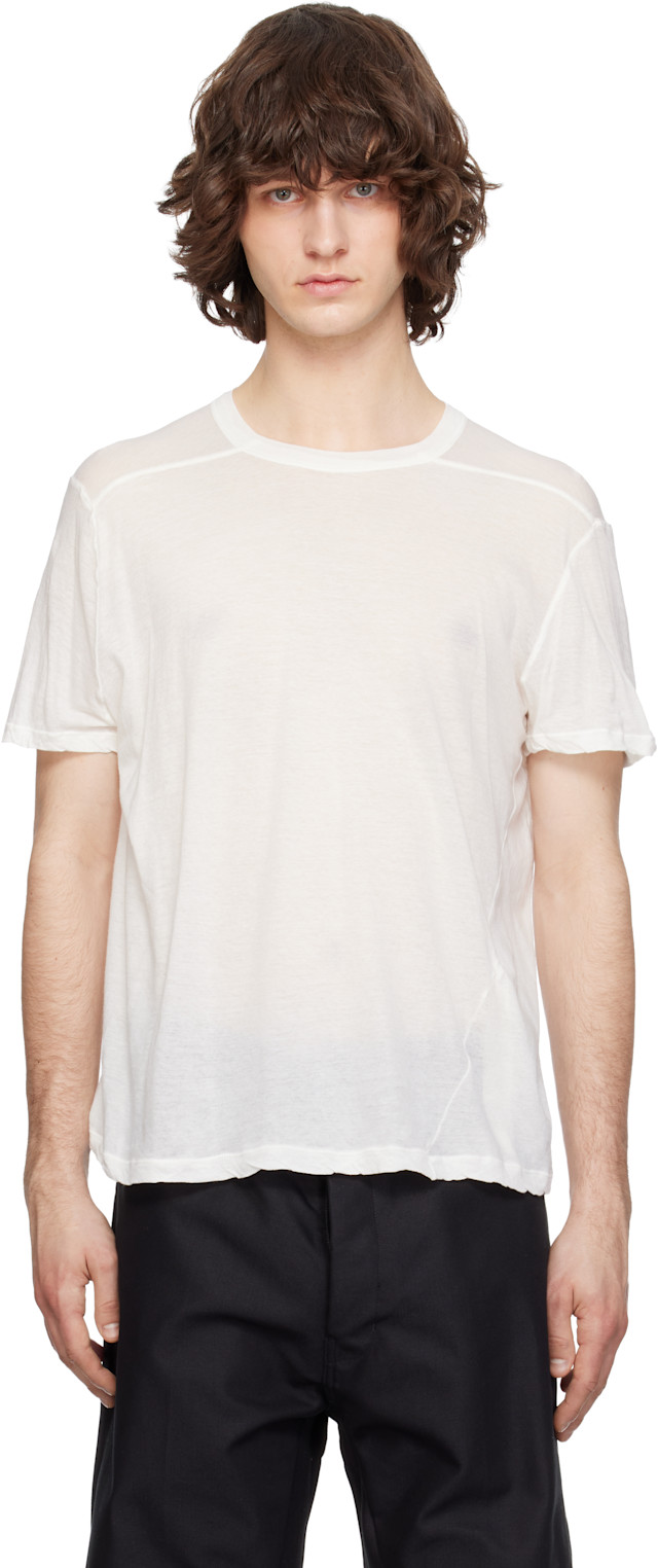 Rick Owens: Off-White Temple Short Level T-shirt | SSENSE