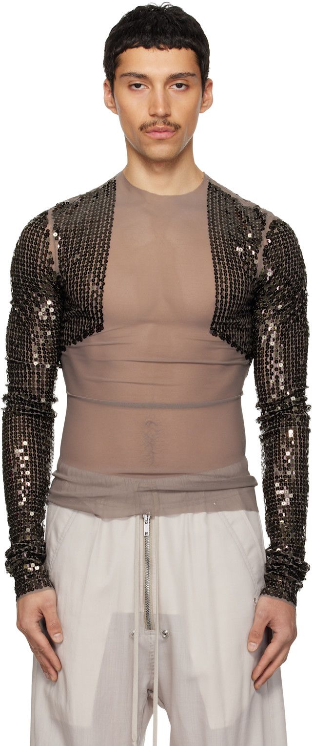 Rick Owens: Gray & Bronze Temple Dennis T Top | SSENSE