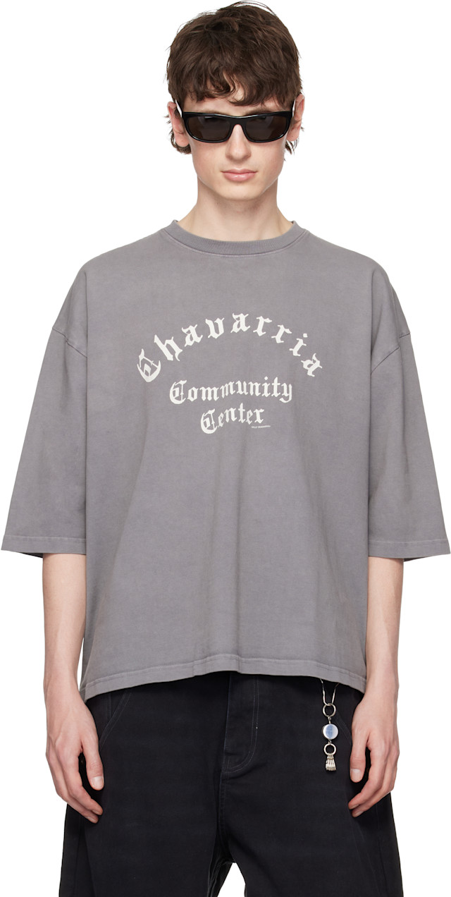 WILLY CHAVARRIA: グレー 'Chavarria Community Center' Buffalo T