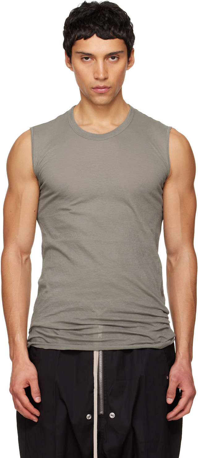 Rick Owens: Gray Temple Basic SL Tank Top | SSENSE