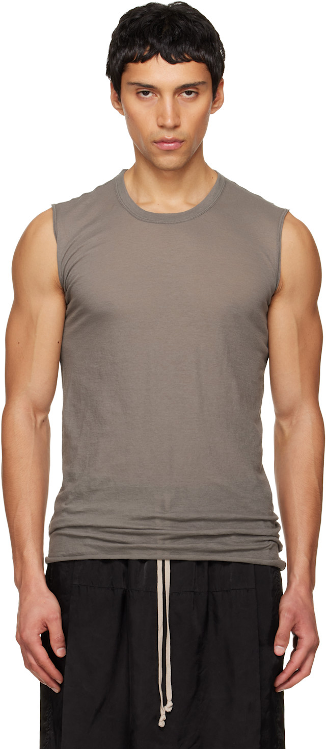 Rick Owens: Gray Temple Basic SL Tank Top | SSENSE
