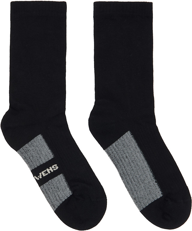 Rick Owens: Black Temple Glitter Socks | SSENSE