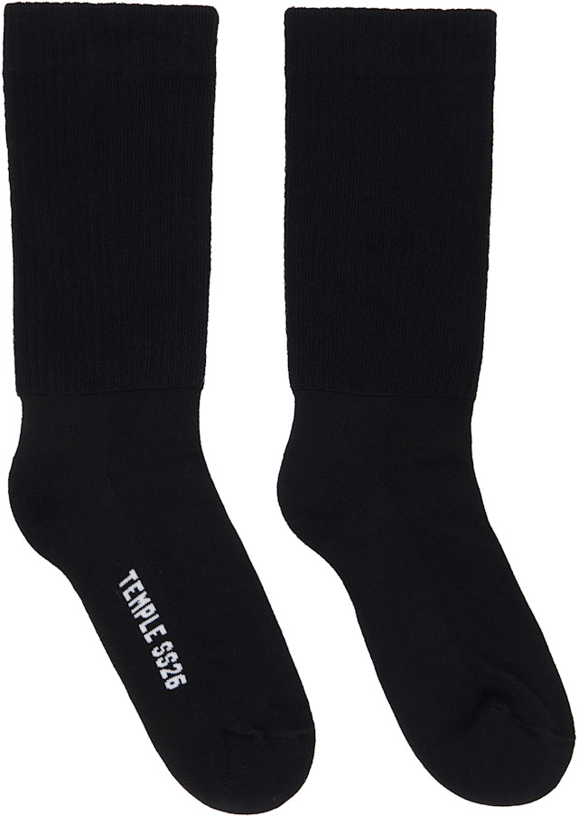 Rick Owens: ブラック Temple ソックス | SSENSE 日本