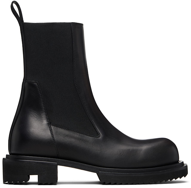 Rick Owens: Black Temple Beatle Gabe Chelsea Boots | SSENSE