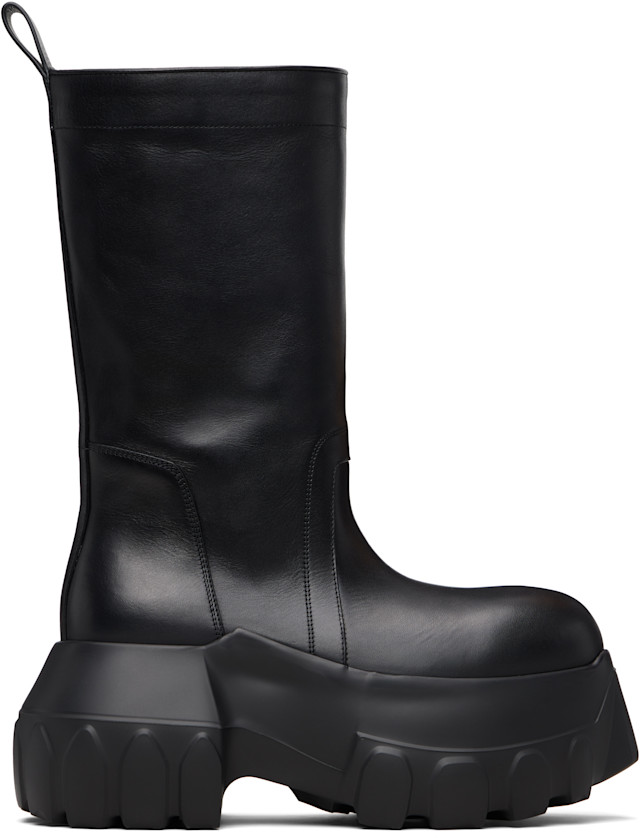 Rick Owens: ブラック Temple Pull On Mega Tractor ブーツ | SSENSE 日本