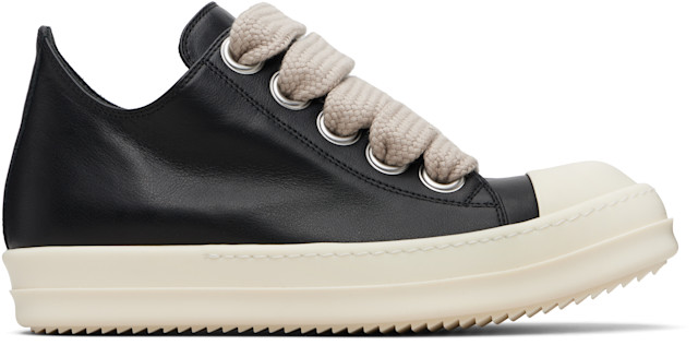 Rick Owens: Black Temple Jumbolace Low Sneaks Sneakers | SSENSE