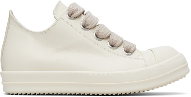 Rick Owens: Off-White Temple Jumbolace Low Sneaks Sneakers | SSENSE