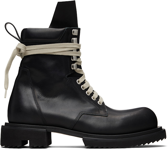 靴 Rick Owens Boots Size.42 Rick Owens: Black Temple Low Army Gabe Boots | SSENSE Canada