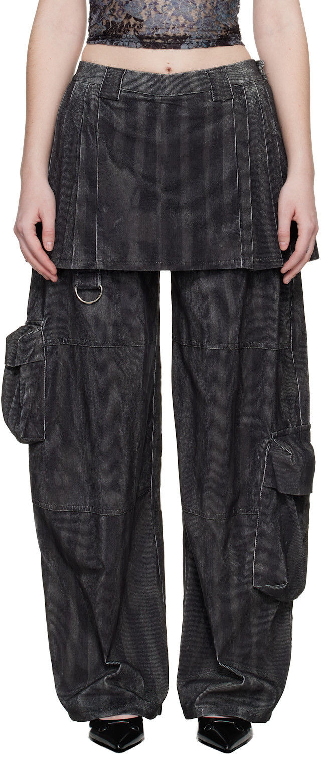 COLLINA STRADA SSENSE別注 Molten Flo 中古 Collina Strada: ブラック Lawn Skirt カーゴパンツ | SSENSE 日本