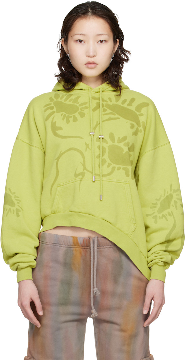 Collina Strada: Green Wave Hem Hoodie | SSENSE