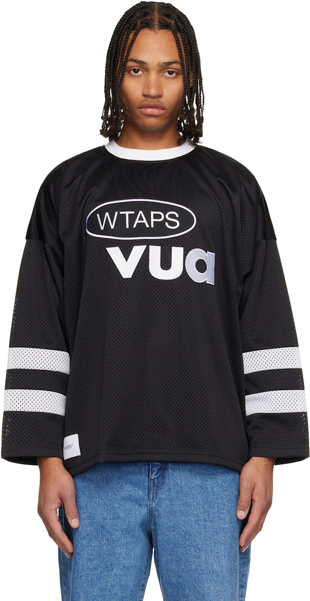 WTAPS: Black Netminder LS T-shirt | SSENSE Canada