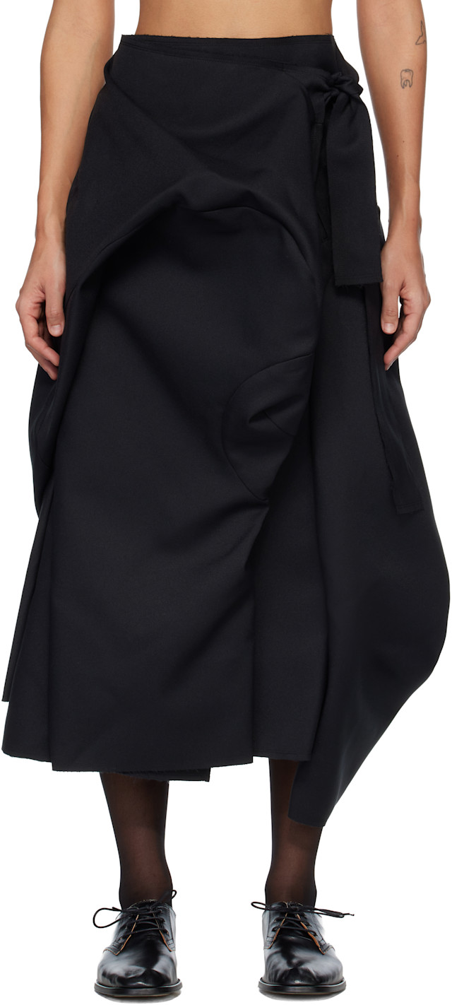 Comme des Garçons: Black Long Maxi Skirt | SSENSE Canada