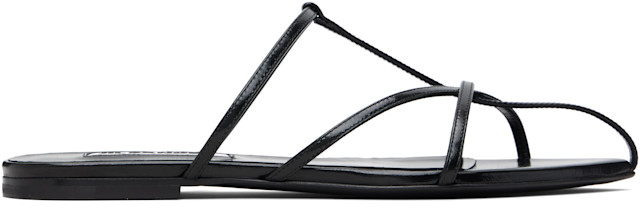 Jil Sander: Black Pointed Toe Sandals | SSENSE